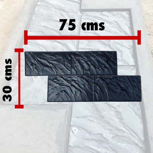 Molde Concreto Estampado Roca Rectangular Uso Rudo Pro