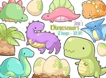 Comprar Cliparts Imagenes Png Dinosaurios De Colores Pasteles Jk2