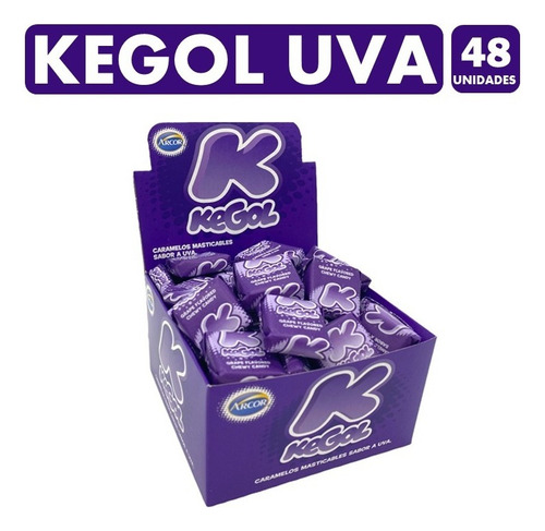 Caramelo Kegol Uva Caja Con 48 Unidades)