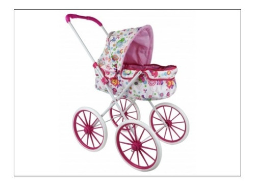 Coche Cuna  De Muñeca Rueda Grande 25 Cms De Diametro