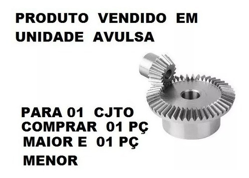 Engrenagem Conica Dentes Retos - Rel. 1:3 - Mód. 2- Z16