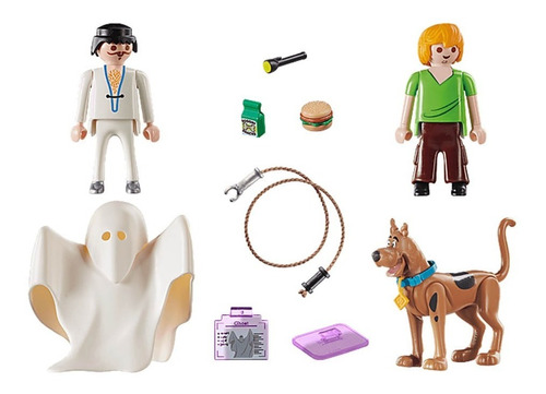 Boneco Playmobil Scooby Doo E Salsicha C/ Fantasma 70287