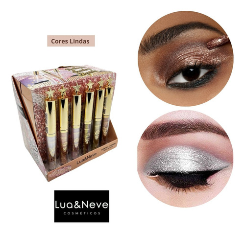 Sombra Liquida Glitter Brilhante Lua E Neve