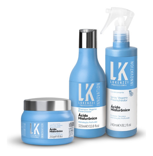 Kit Lokenzzi Acido Hialuronico Shampoo + Spray + Mascara