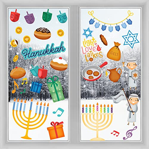 Adhesivos De Ventana De Hanukkah Grandes, Decoraciones ...