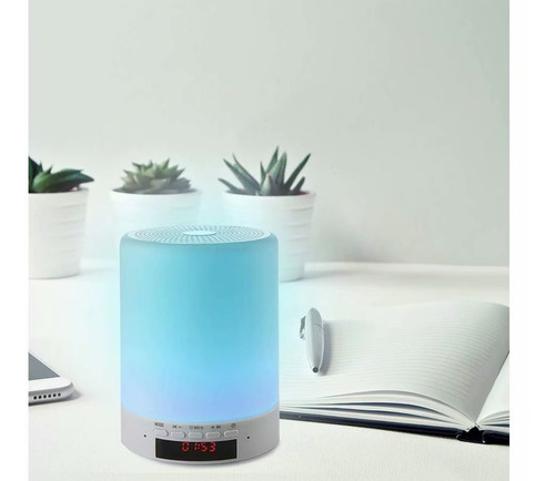 Lámpara Led De Noche Con Altavoz Bluetooth Inalámbrico Reloj