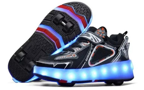 Zapatos De Cuatro Ruedas Con Luz Led Para Niños [s]