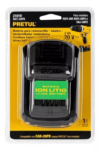 Batería ion litio 20 V para taladro TALI-20P Pretul