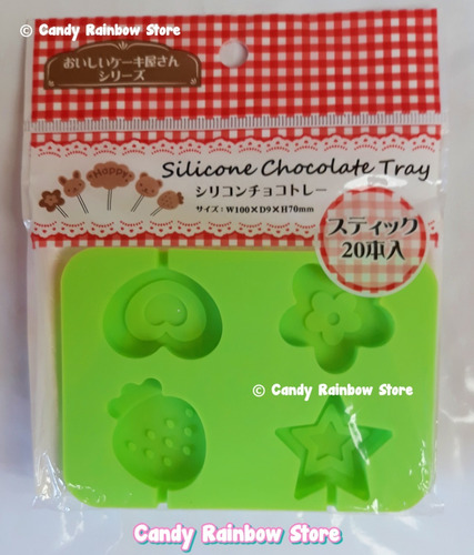 1pz Molde Kawaii Lollipop Arcilla Porcelana Foamy Flor Fresa