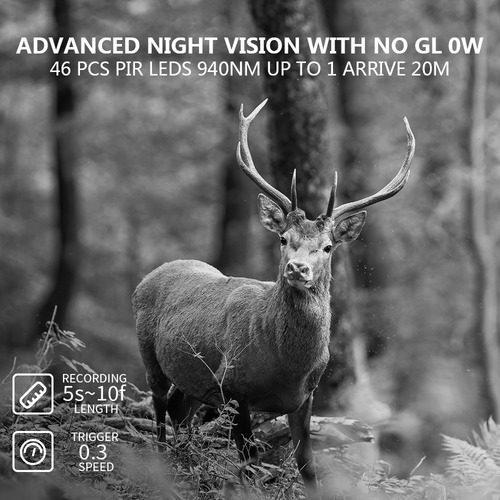 Cámara Wifi Trail De 60 Mp Con Visión Nocturna Para Wildlife