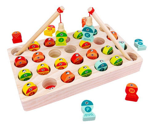 Juego De Mesa De Pesca Magnético De Madera Para Niños Pequeñ