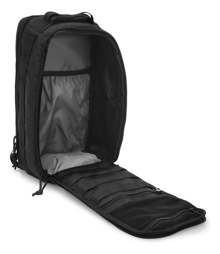 Mochila Transversal Wolf Attack Maverick Preta - Zíper Ykk® Cor Preto Desenho Do Tecido Lisa