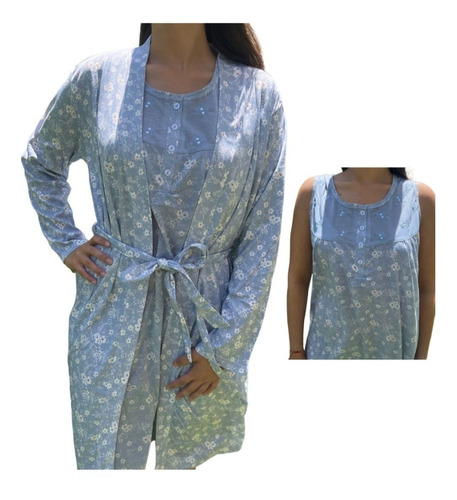 Set De Bata Y Camison Ideal Maternal Pijama