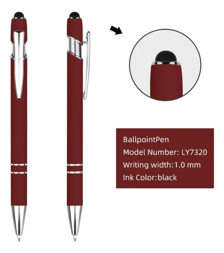 Bolígrafo Multifunción Touch Screen Lapicero De Aluminio 