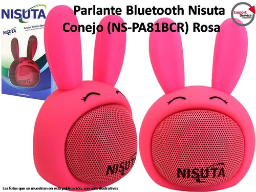 Parlante Portátil Bluetooth Nisuta Conejo (ns-pa81bc) Rosa
