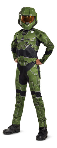 Overol Halo Infinite Master Chief Para Niños Talla L Verde N