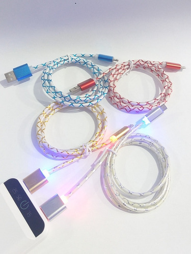 Pack X 20 Uni  Cable Led  Usb V8 Android Común 