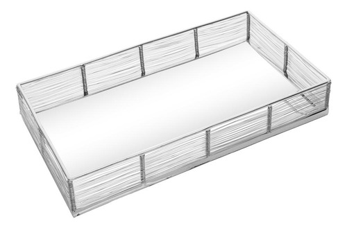Bandeja Decorativa Wolff Inox Niquelado Com Espelho Prateada