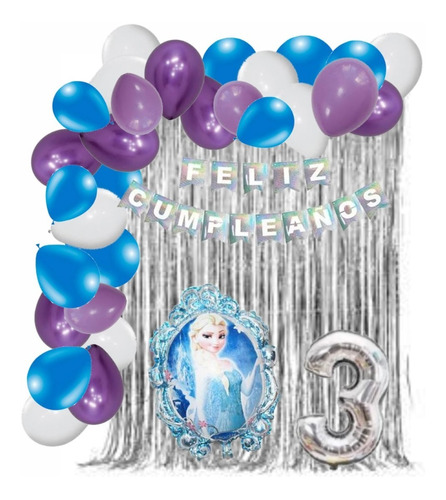 Kit Decoración Globos Cumpleaños Frozen