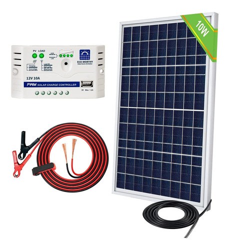 Eco-worthy Panel Solar De 10, 20, 30, 50 Watts Para Cargar B