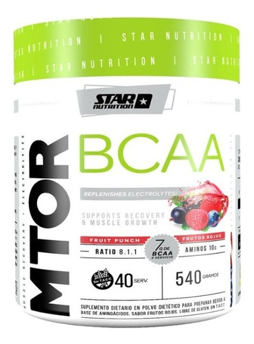 Mtor Bcaa 540 Gr Formula Mejorada Star Nutrition Sabor Fruit punch