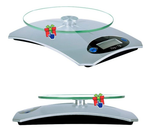 Imagen 5 de 10 de Balanza Digital Cocina Electrónica Plato Vidrio 1g A 7kg