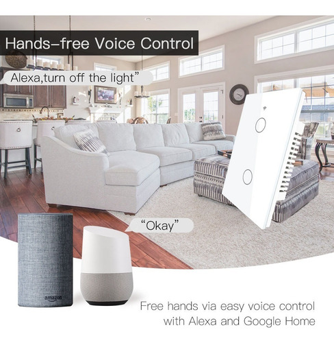 Interruptor Inteligente Doble Con Wifi, Compatible Con Tuya