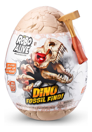 Zuru Robo Alive Dino Fossil Find Surprise Fósil Robótico Col Dinosaurio Beige