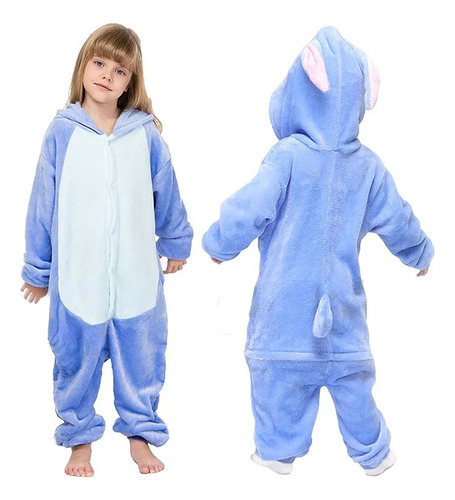 Pijama Con Capucha Disfraz Para Niños Stitch 