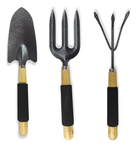 Kit De Jardineria 3 Piezas Pala Cultivador Tenedor Fork