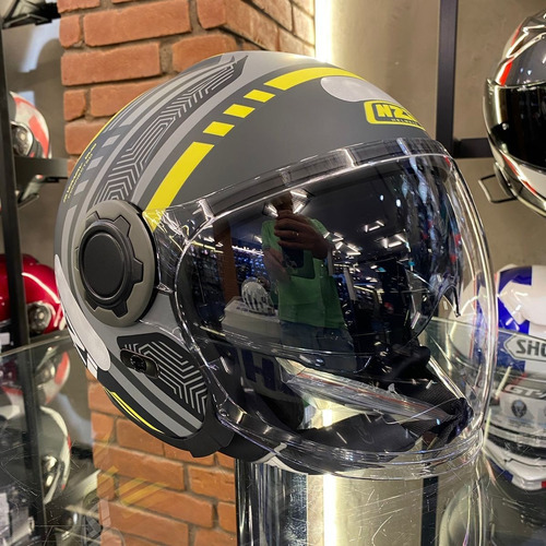 Capacete Nzi Ringway Duo Connected Antracite/cinza @# Cor Cinza-claro Tamanho do capacete 59/60 (L)