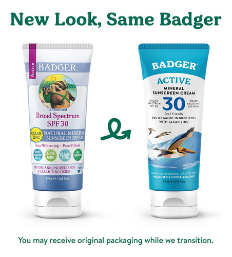 Crema Mineral Sunscreen Badger Spf 30, 85 Ml, Amplio Espectr