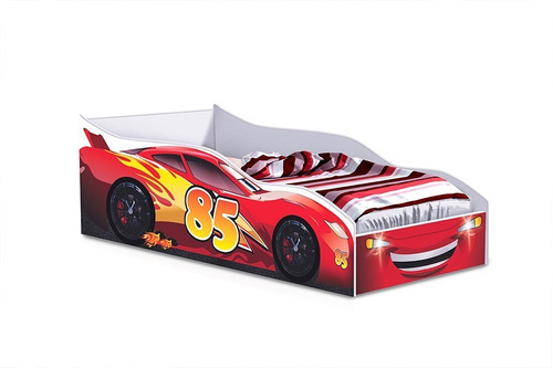 Mini Cama Berço Carro Mcqueen 85 Vermelho Móveis Leartam