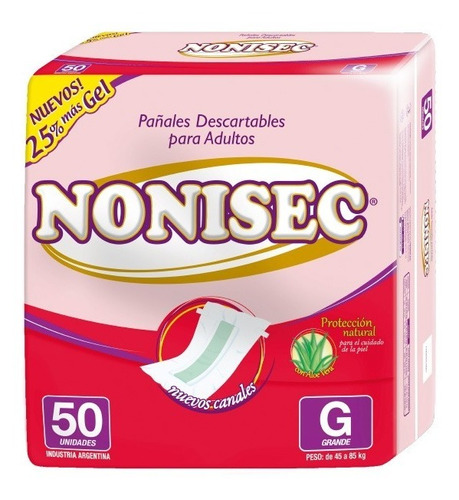 Pañal Adulto Nonisec 25% Mas Gel Talle Grande X 50 Unidades