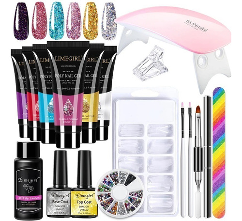 Kit De Extensión De Uñas Poly Uv Gel All For Manicure