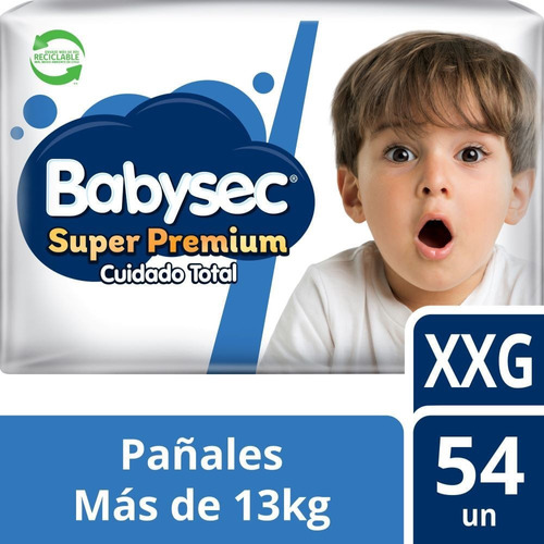 Pañal Babysec Super Premium Cuidado Total Xxg 54 Un