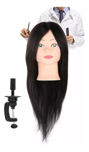 Cabeza De Maniquí Con 100% De Cabello Humano Para Estilistas