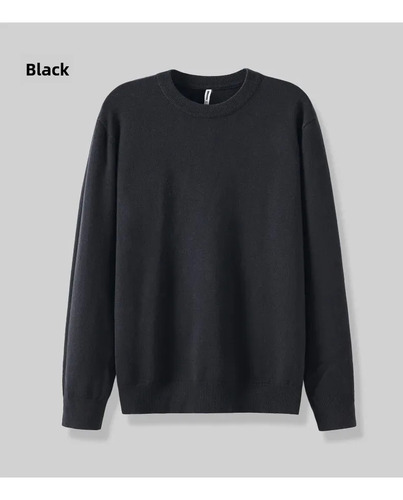 Suéter Tejido Cuello Redondo Mezcla De Lana Para Hombre