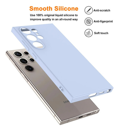 Funda Protectora De Silicona Líquida A Prueba De Golpes Para Samsung Galaxy S23 Ultra S23fe Plus