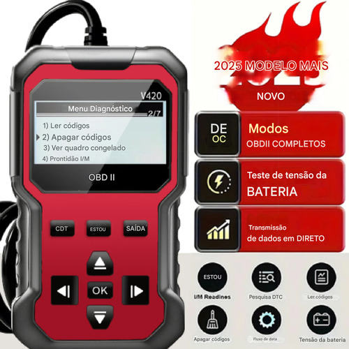 Scanner Automotivo V420 Leitor Codigos Obd2 Autel Maxi Scan