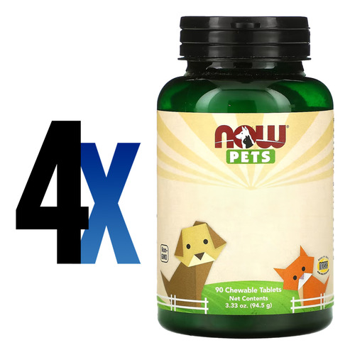Pet Relaxante Gato/dogs 94g Now Foods 90 Tab Importado 4un