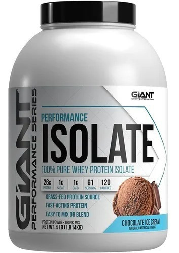Giant Proteína Isolate 100% Pure Whey Isolate 4lbs/1.814kg Sabor Chocolate Ice Cream