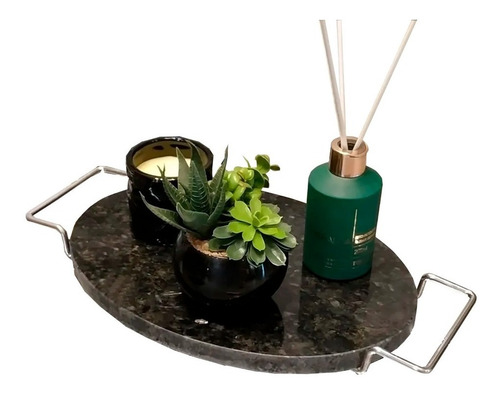Imagem 2 de 9 de Bandeja Pedra Natural Decorativa/servir/banheiro Gaam