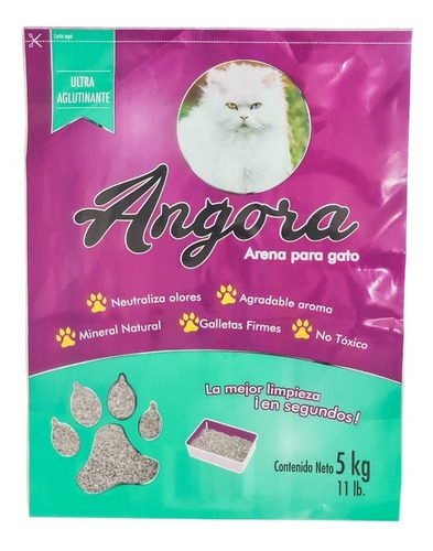 Arena De Gato Premium Angora 5 Kg x 5kg de peso neto