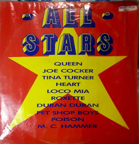 Compilado All Stars. Queen, Joe Cocker, Tina Turner.(vinilo)