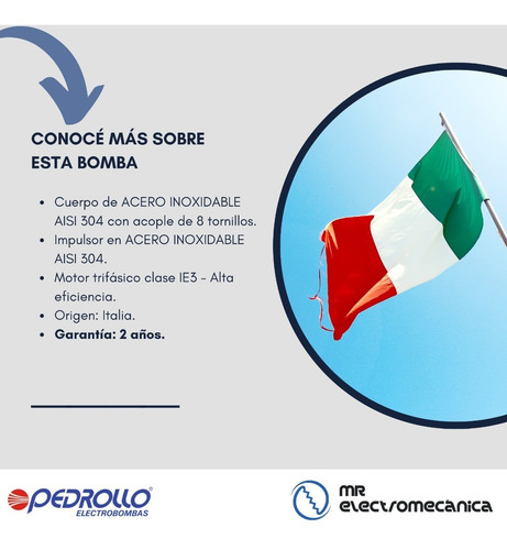Bomba Cervecera Pedrollo Inoxidable 3/4 Hp Cp 132 St4