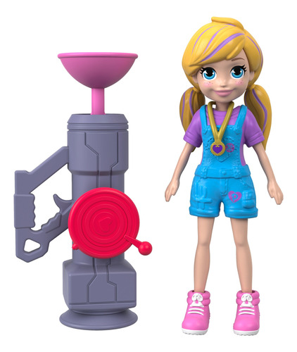 Polly Pocket Muñeca De Postura Activa, Zipline Polly