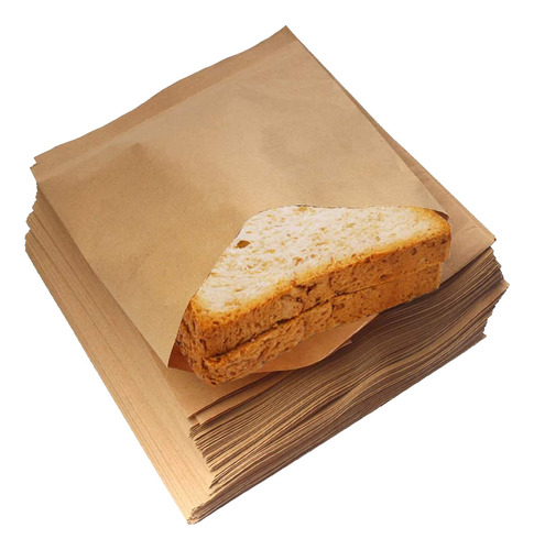 Wayda 100 Bolsas Para Sandwich, Bolsas De Papel Kraft Para P