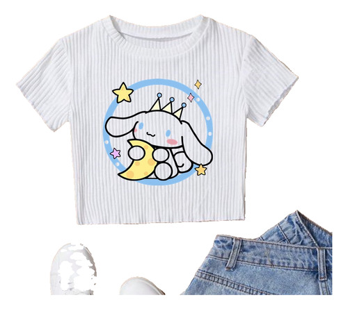 Remera Cinnamoroll Baby Tee Cute Kawaii Anime Coquette