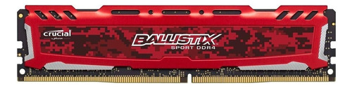 Memória Ddr4 Crucial Ballistix Sport Lt 8gb 2400mhz Vermelha